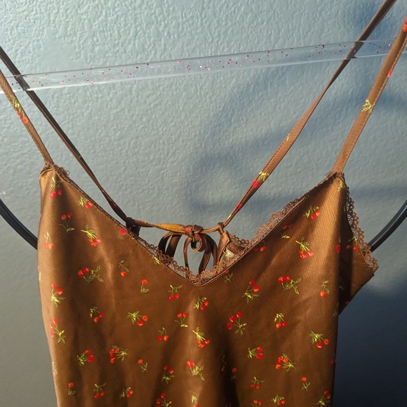 Wild Fable Lace Trim Slip Dress Copper Cherries - Picture 6 of 6